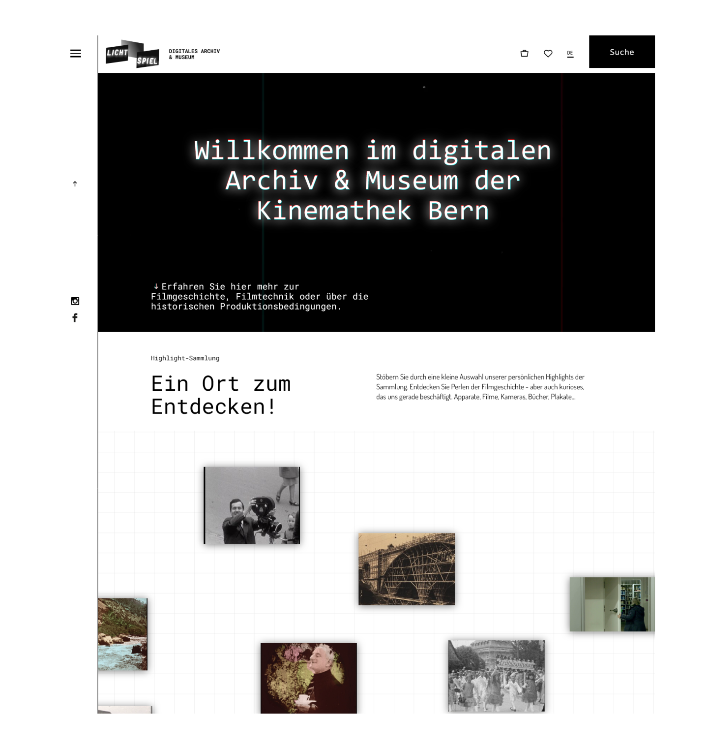 Screenshot Startseite kinemathek.ch