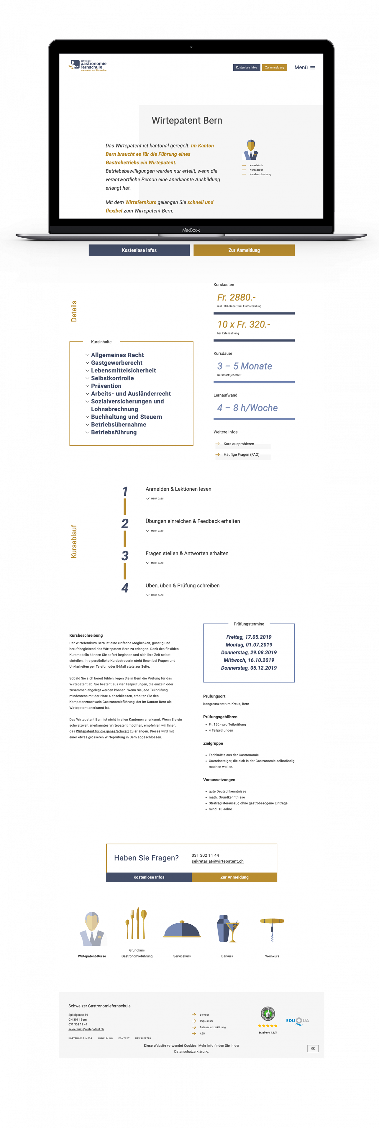 Dies ist eine Illustration der fugu GmbH. Es ist ein schwarzes Macbook zu sehen. Das Macbook zeigt die Website von wirtepatent.ch. Das Bild soll dem Leser vermitteln, dass der User auf dieser Website einen vereinfachten Informationsfluss zu erwarten hat. 