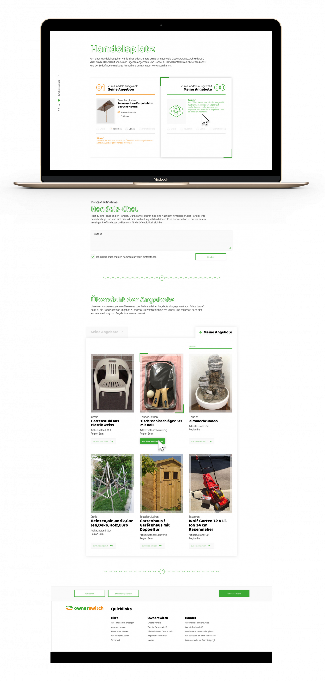 Hier ist ein Macbook zu sehen. Darauf ist der Handelsplatz abgebildet.	