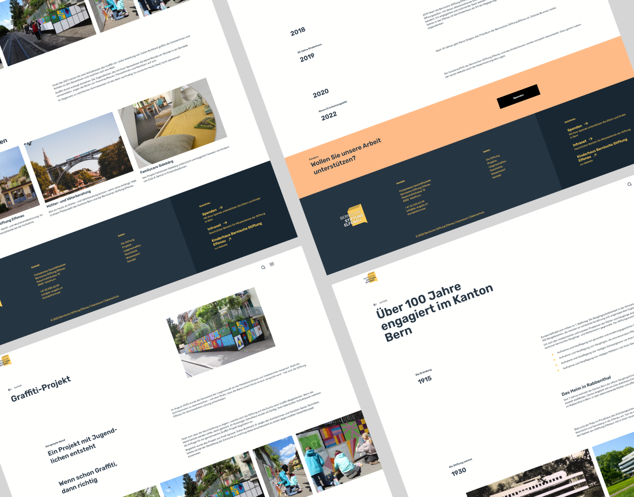 Die neuen Webseiten der Bernischen Stiftung Elfenau sowie des Kindershauses der Stiftung.