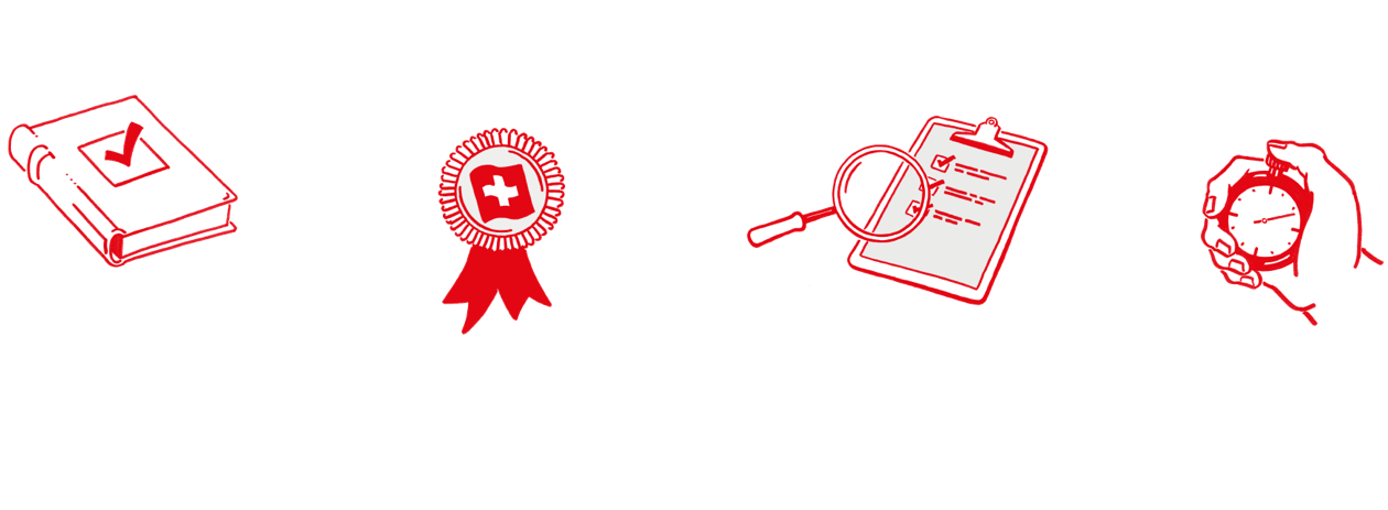 Webdesign Bern: Bild zeigt die Illustrationen für die Webseite, die einzelne Teilgebiete von Suisse Garantie auf der Webseite bildlich illustrieren.