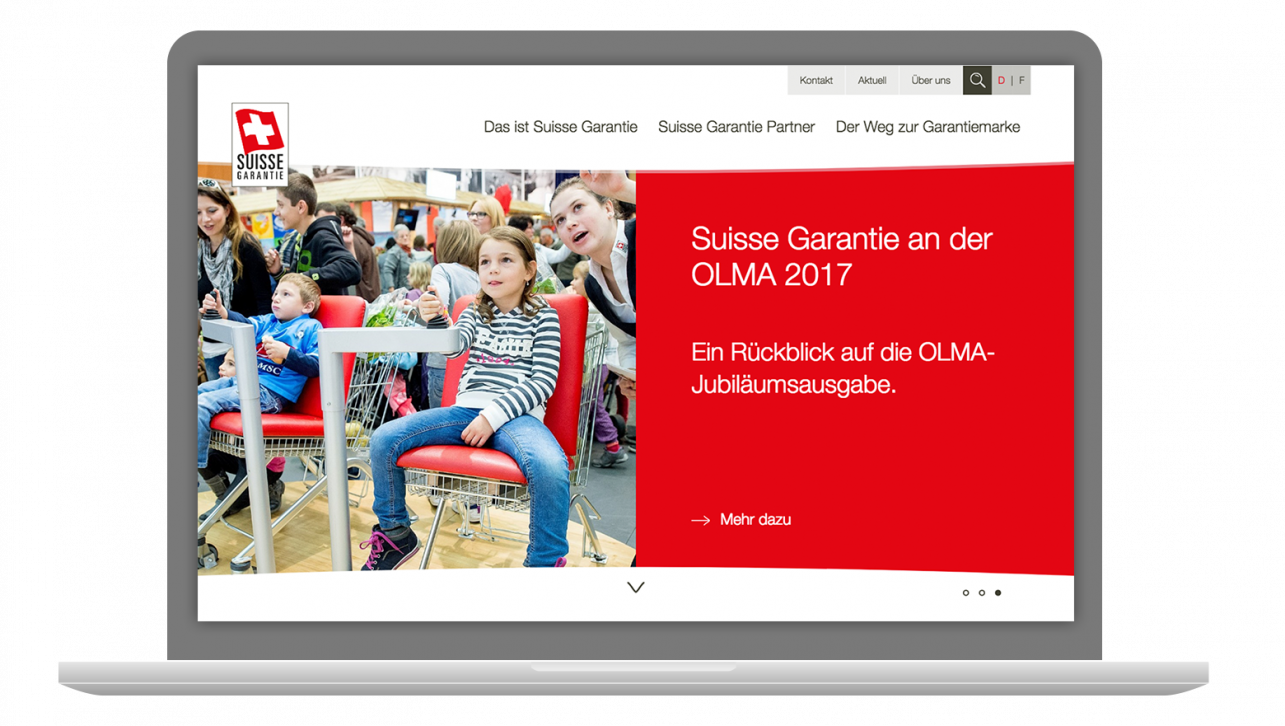 ein Laptop mit der offenen Website Suisse Garantie
